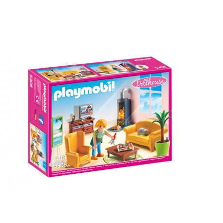 PLAYMOBIL-5308 Sala de Estar con Fuego