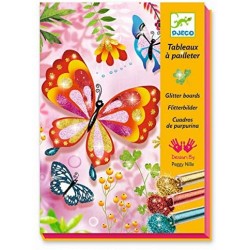 DJECO-Quadres de purpurina. Animalets amb brillantina